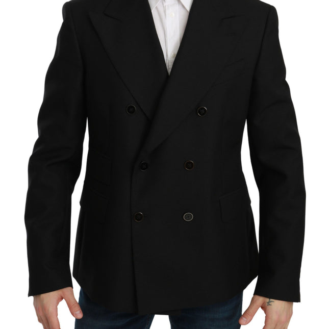 Dolce & Gabbana Black Slim Fit Jacket Coat Wool Blazer