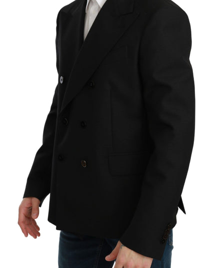 Dolce & Gabbana Black Slim Fit Jacket Coat Wool Blazer