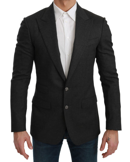 Dolce & Gabbana Gray NAPOLI Slim Fit Jacket Wool Blazer