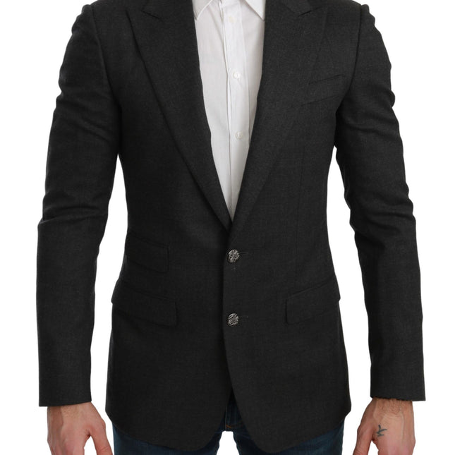 Dolce & Gabbana Gray NAPOLI Slim Fit Jacket Wool Blazer