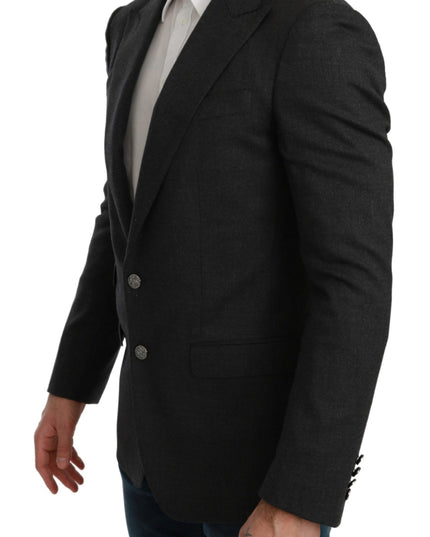 Dolce & Gabbana Gray NAPOLI Slim Fit Jacket Wool Blazer