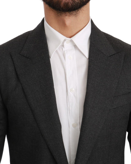 Dolce & Gabbana Gray NAPOLI Slim Fit Jacket Wool Blazer