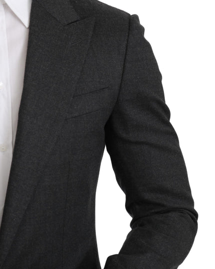 Dolce & Gabbana Gray NAPOLI Slim Fit Jacket Wool Blazer