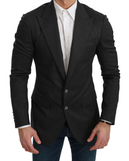 Dolce & Gabbana Gray NAPOLI Slim Fit Jacket Wool Blazer