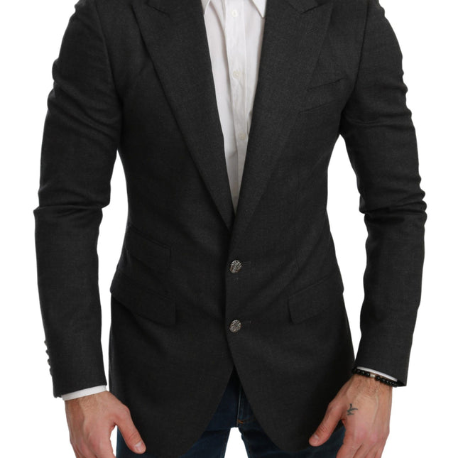 Dolce & Gabbana Gray NAPOLI Slim Fit Jacket Wool Blazer