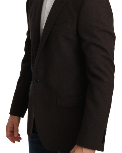Dolce & Gabbana Brown Slim Fit Coat Jacket MARTINI Blazer