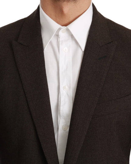 Dolce & Gabbana Brown Slim Fit Coat Jacket MARTINI Blazer