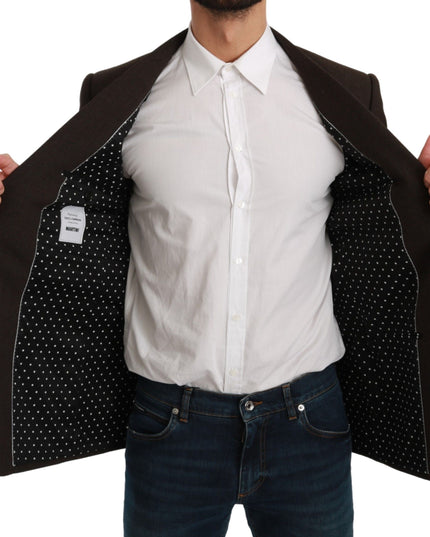 Dolce & Gabbana Brown Slim Fit Coat Jacket MARTINI Blazer