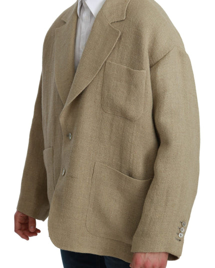 Dolce & Gabbana Beige Jacket Coat 100% Jute Blazer Coat