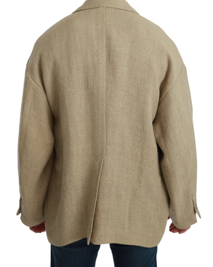 Dolce & Gabbana Beige Jacket Coat 100% Jute Blazer Coat