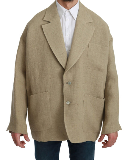 Dolce & Gabbana Beige Jacket Coat 100% Jute Blazer Coat