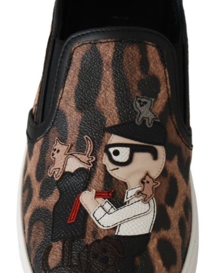 Dolce & Gabbana Leather Leopard #dgfamily Loafers Shoes