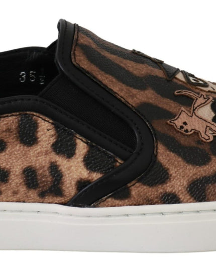 Dolce & Gabbana Leather Leopard #dgfamily Loafers Shoes