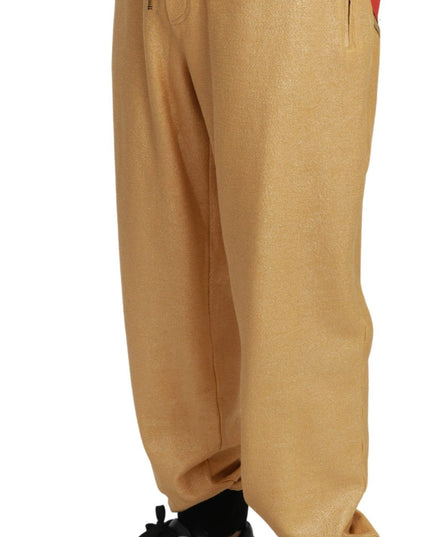 Dolce & Gabbana Gold Year Of The Pig Cotton Mens Pants