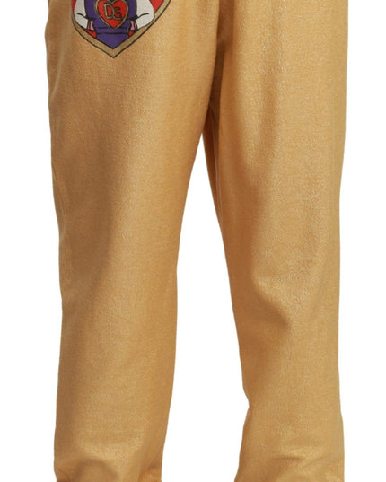 Dolce & Gabbana Gold Year Of The Pig Cotton Mens Pants