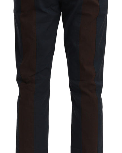 Dolce & Gabbana Brown Stripes Cropped Trousers Pants