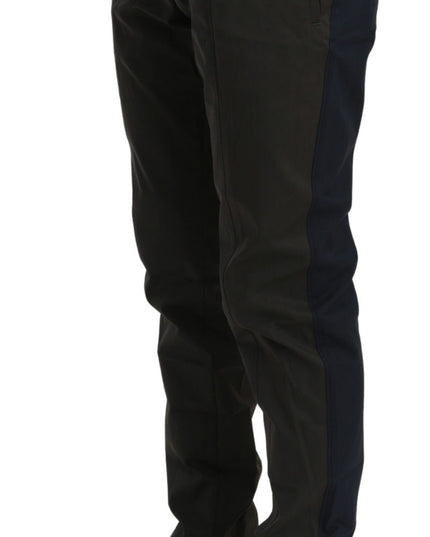 Dolce & Gabbana Blue Gray Stripes Trouser Cotton Pants