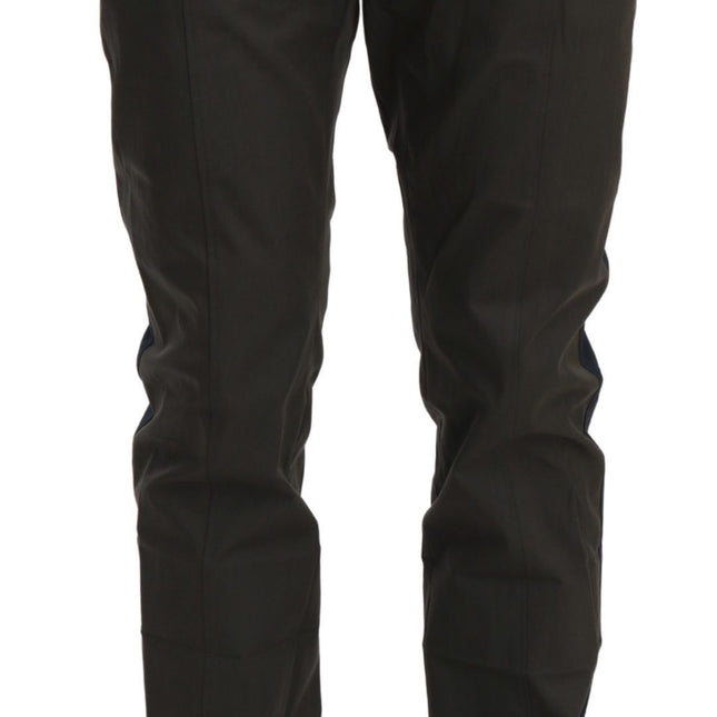Dolce & Gabbana Blue Gray Stripes Trouser Cotton Pants