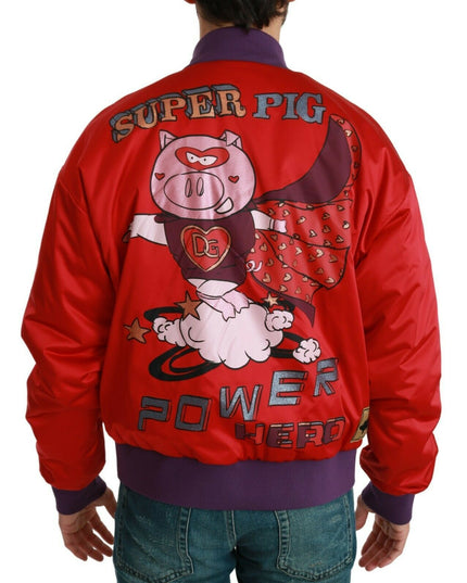 Dolce & Gabbana Red YEAR OF THE PIG Bomber Jacket