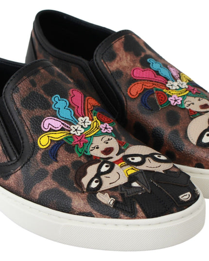 Dolce & Gabbana Leather Leopard #dgfamily Loafers Shoes