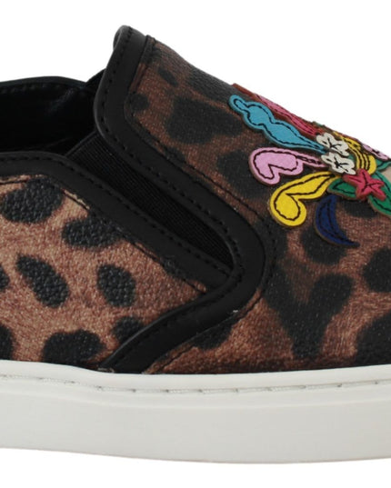 Dolce & Gabbana Leather Leopard #dgfamily Loafers Shoes