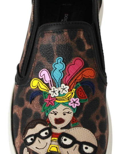 Dolce & Gabbana Leather Leopard #dgfamily Loafers Shoes