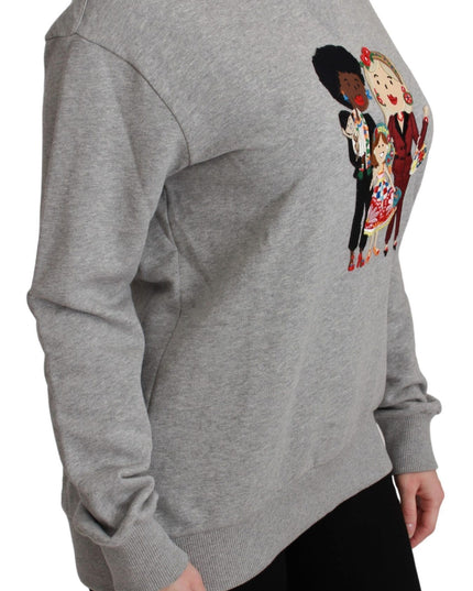Dolce & Gabbana Gray #dgfamily Cotton Pullover Sweater