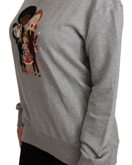 Dolce & Gabbana Gray #dgfamily Cotton Pullover Sweater