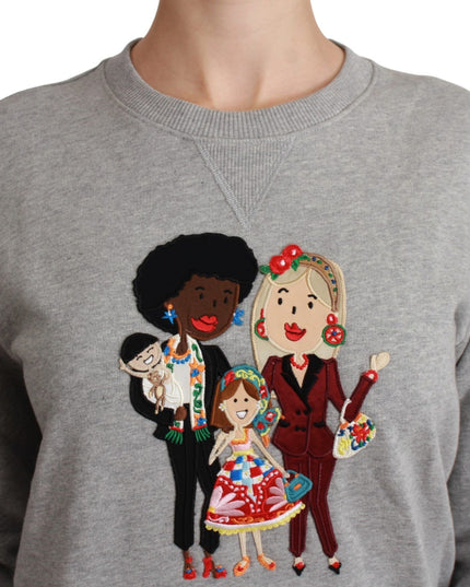 Dolce & Gabbana Gray #dgfamily Cotton Pullover Sweater