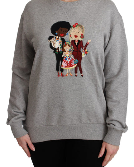 Dolce & Gabbana Gray #dgfamily Cotton Pullover Sweater