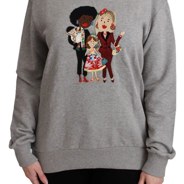 Dolce & Gabbana Gray #dgfamily Cotton Pullover Sweater