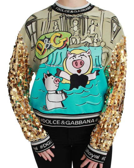 Dolce & Gabbana Year of the Pig Sequined Top  Sweater