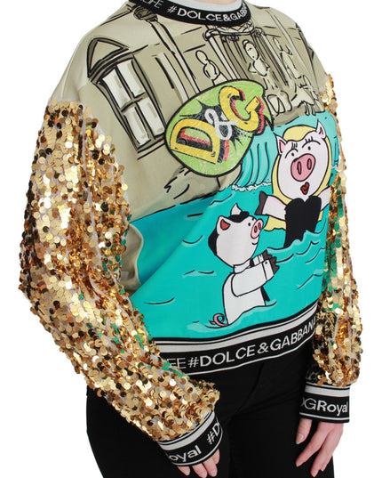 Dolce & Gabbana Year of the Pig Sequined Top  Sweater