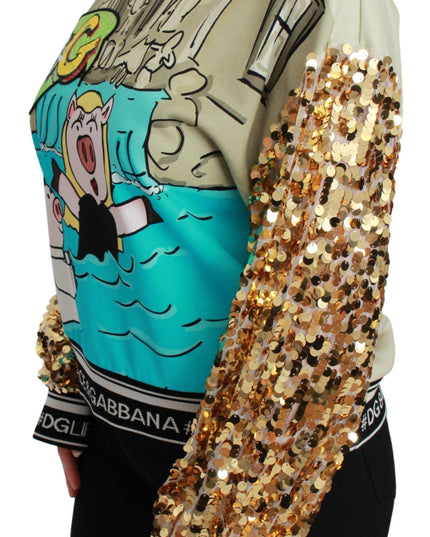 Dolce & Gabbana Year of the Pig Sequined Top  Sweater