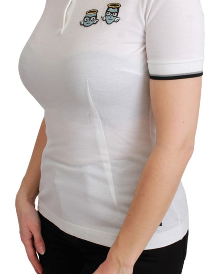 Dolce & Gabbana White Cotton Polo #dgfamily T-shirt