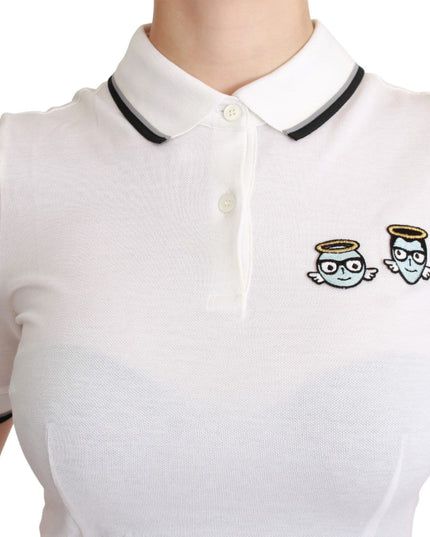 Dolce & Gabbana White Cotton Polo #dgfamily T-shirt