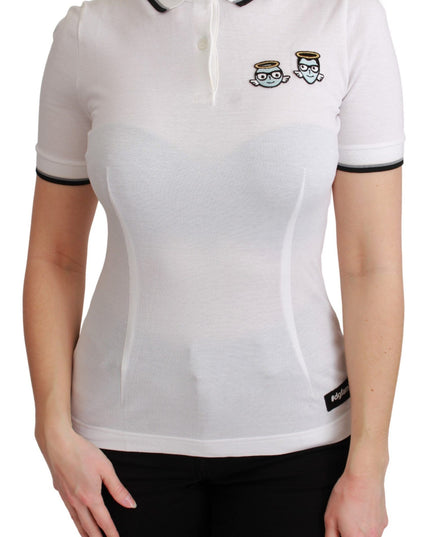 Dolce & Gabbana White Cotton Polo #dgfamily T-shirt