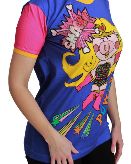 Dolce & Gabbana Purple PIG SUPERGIRL Top Cotton T-shirt