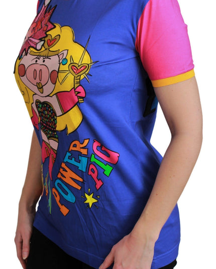 Dolce & Gabbana Purple PIG SUPERGIRL Top Cotton T-shirt