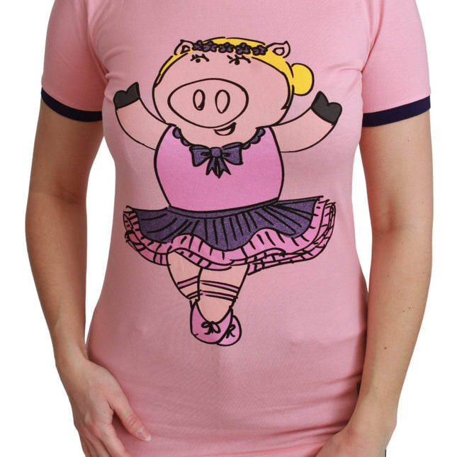 Dolce & Gabbana Pink YEAR OF THE PIG Top Cotton T-shirt
