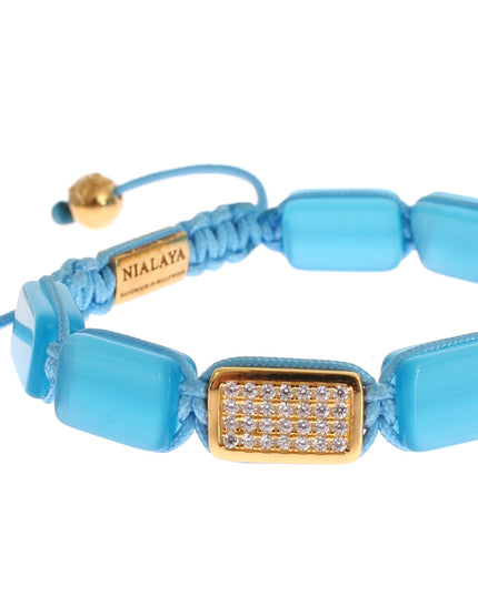 Nialaya CZ Opal 18K Gold 925 Bracelet