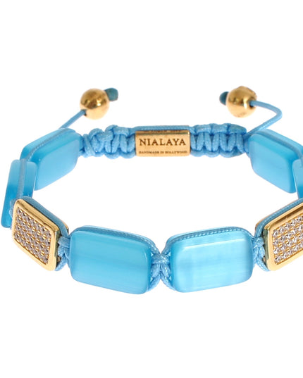 Nialaya CZ Opal 18K Gold 925 Bracelet