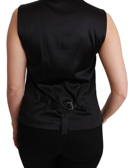 Dolce & Gabbana Silver Brocade Sleeveless Metallic Top