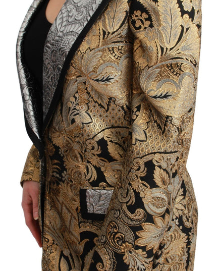 Dolce & Gabbana Black Gold Jacquard Blazer Jacket