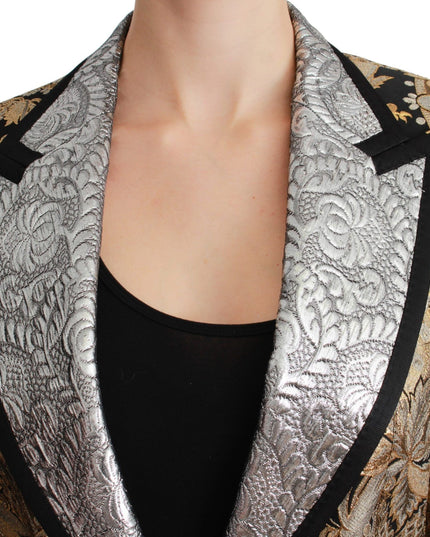 Dolce & Gabbana Black Gold Jacquard Blazer Jacket