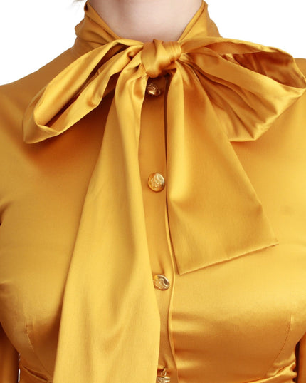 Dolce & Gabbana Yellow Silk Stretch Sheath Bodycon Mini Dress