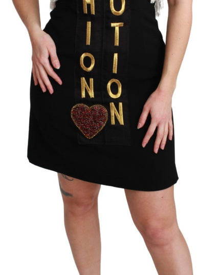Dolce & Gabbana Black Fashion Devotion Sheath Mini Dress