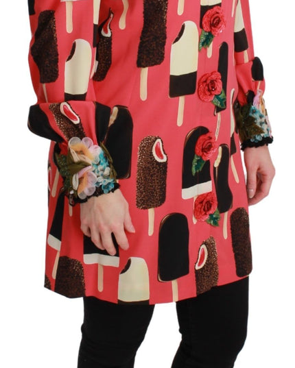 Dolce & Gabbana Pink Ice Cream Roses Sequined Dress