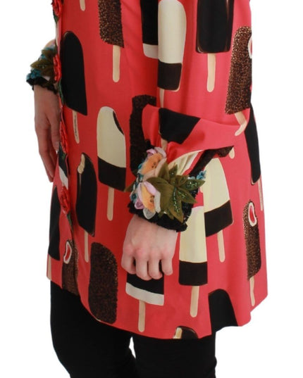 Dolce & Gabbana Pink Ice Cream Roses Sequined Dress