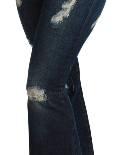Dolce & Gabbana Blue Denim Cotton Stretch Flared Jeans